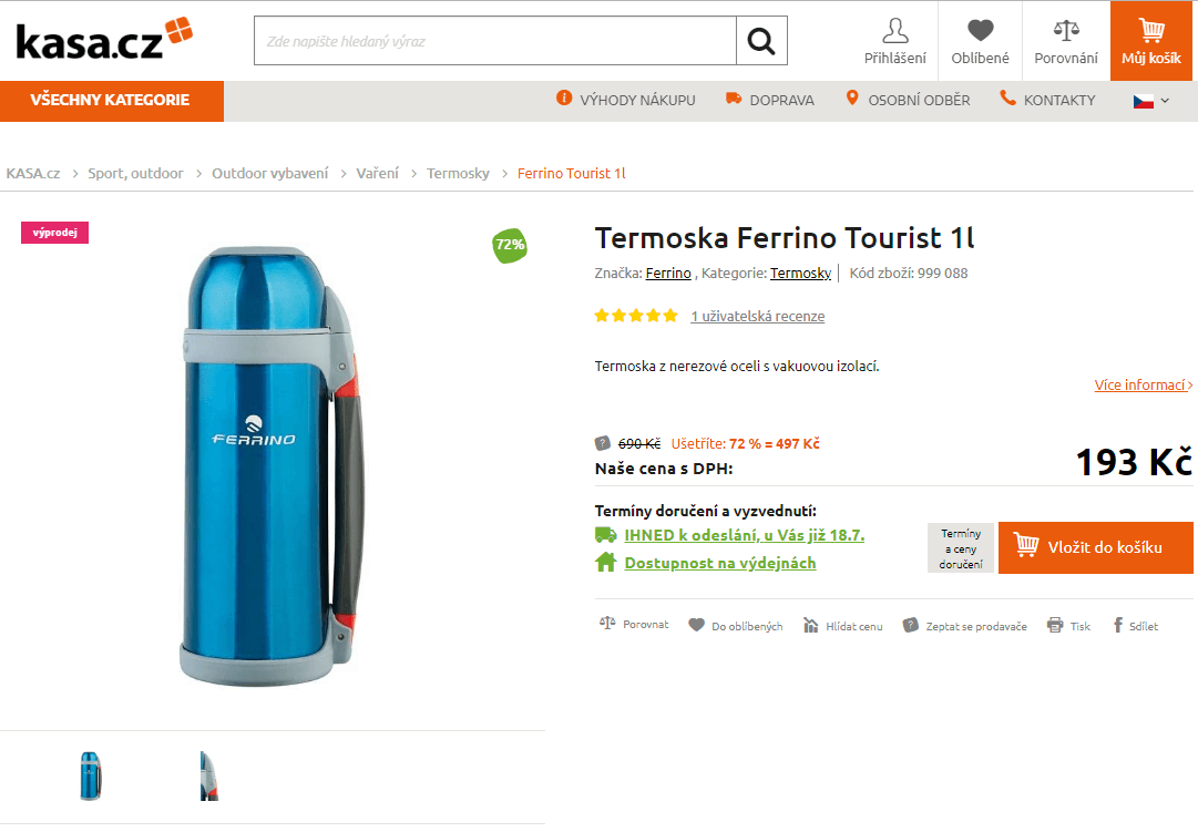 Termoska Ferrino Tourist 1l