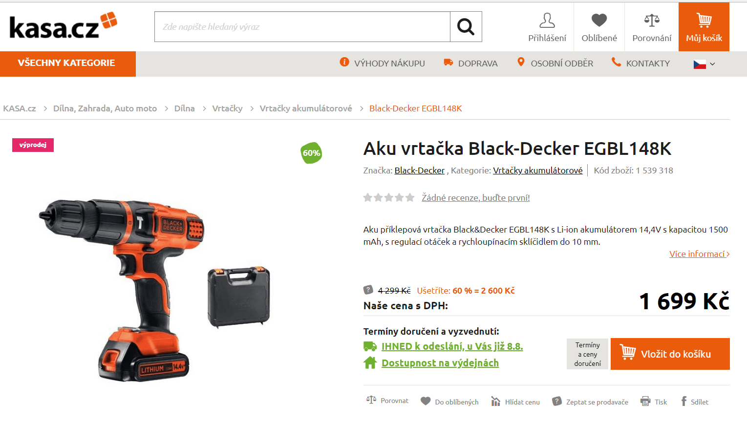 Aku příklepová vrtačka Black&Decker 