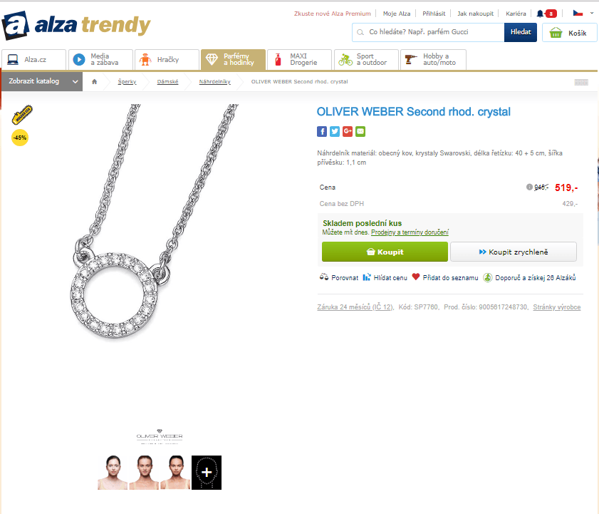 Náhrdelník OLIVER WEBER Second