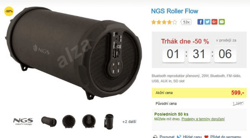 BT reproduktor NGS Roller Flow 