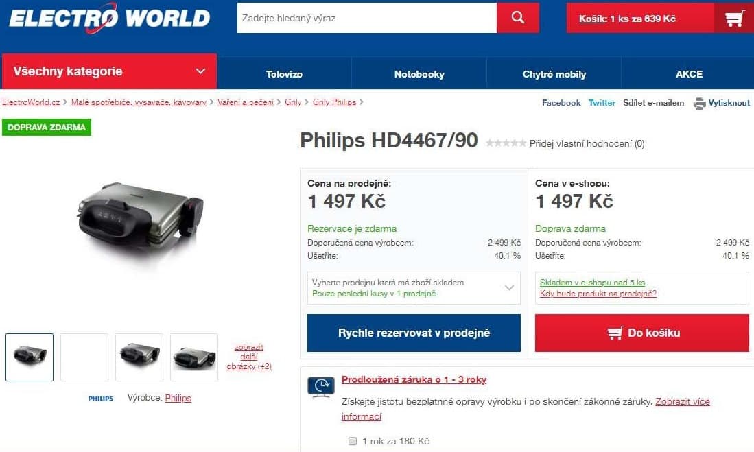 Elektrický gril Philips HD 4467/90