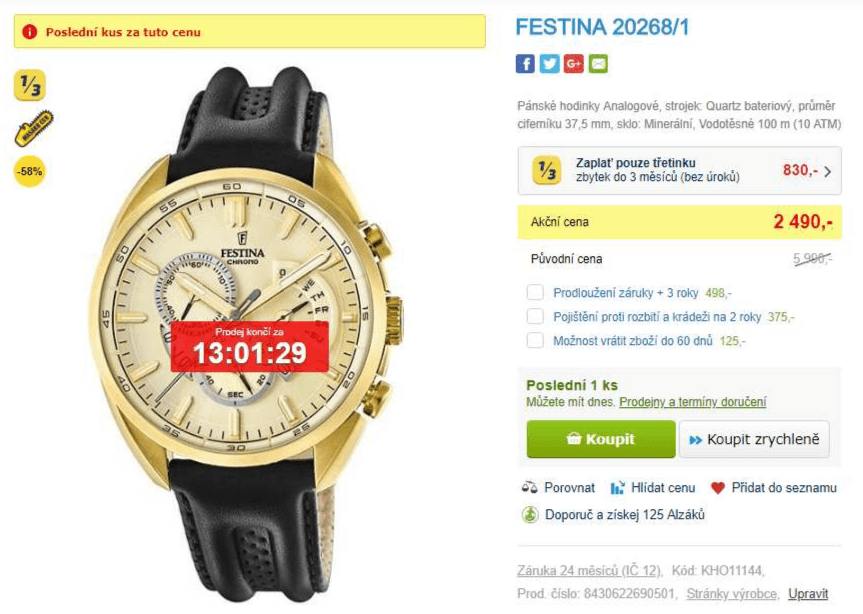 Hodinky Festina, poslední kus