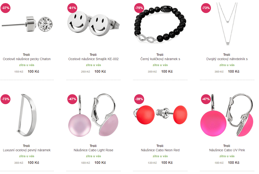 Vybrané šperky za stovku