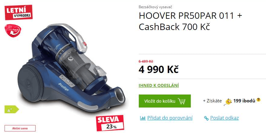 Bezsáčkový vysavač Hoover Prodige