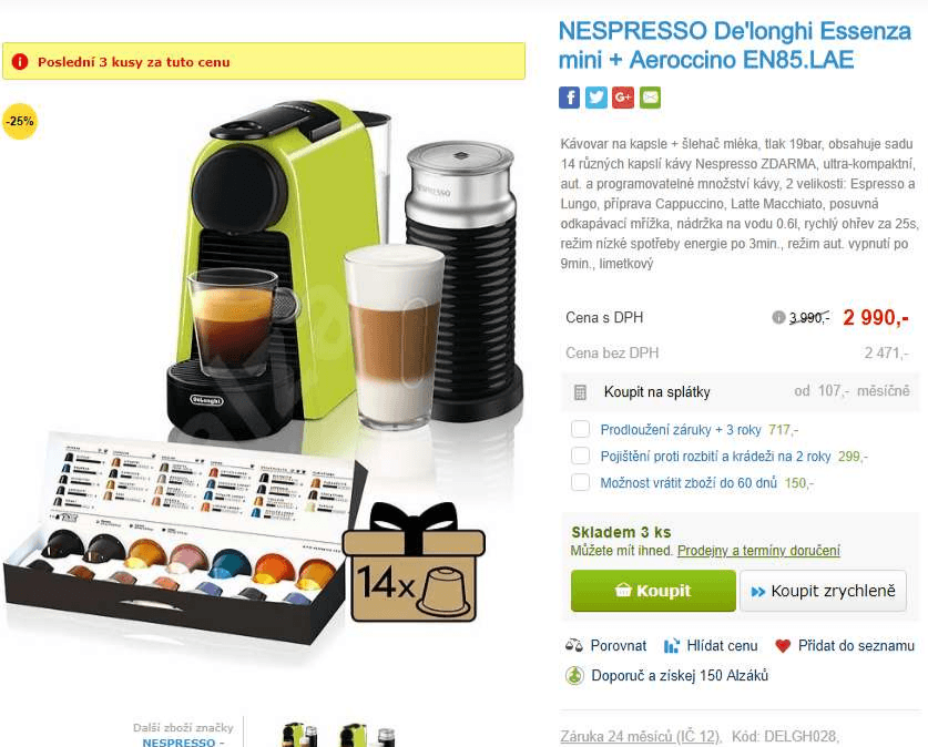 Kávovar na kapsle DeLonghi