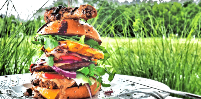1× Empat daging burger (350 g masa)