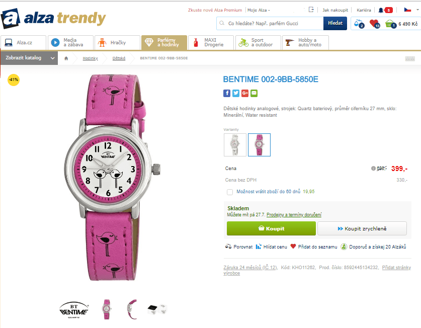 Dětské hodinky Bentime 002-9BB-5850E
