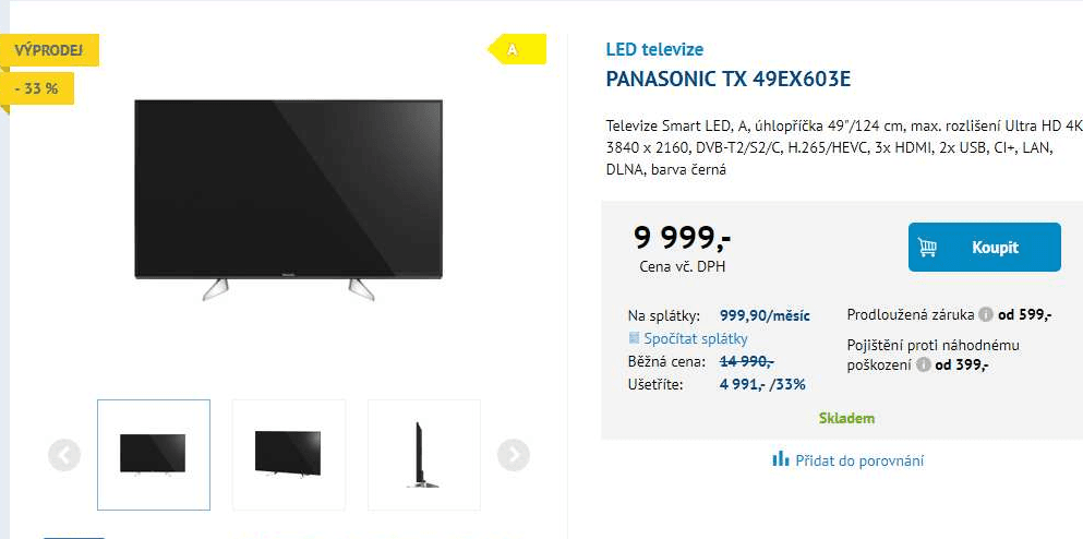 Ultra HD TV, HDR, Smart, 124cm, Panasonic