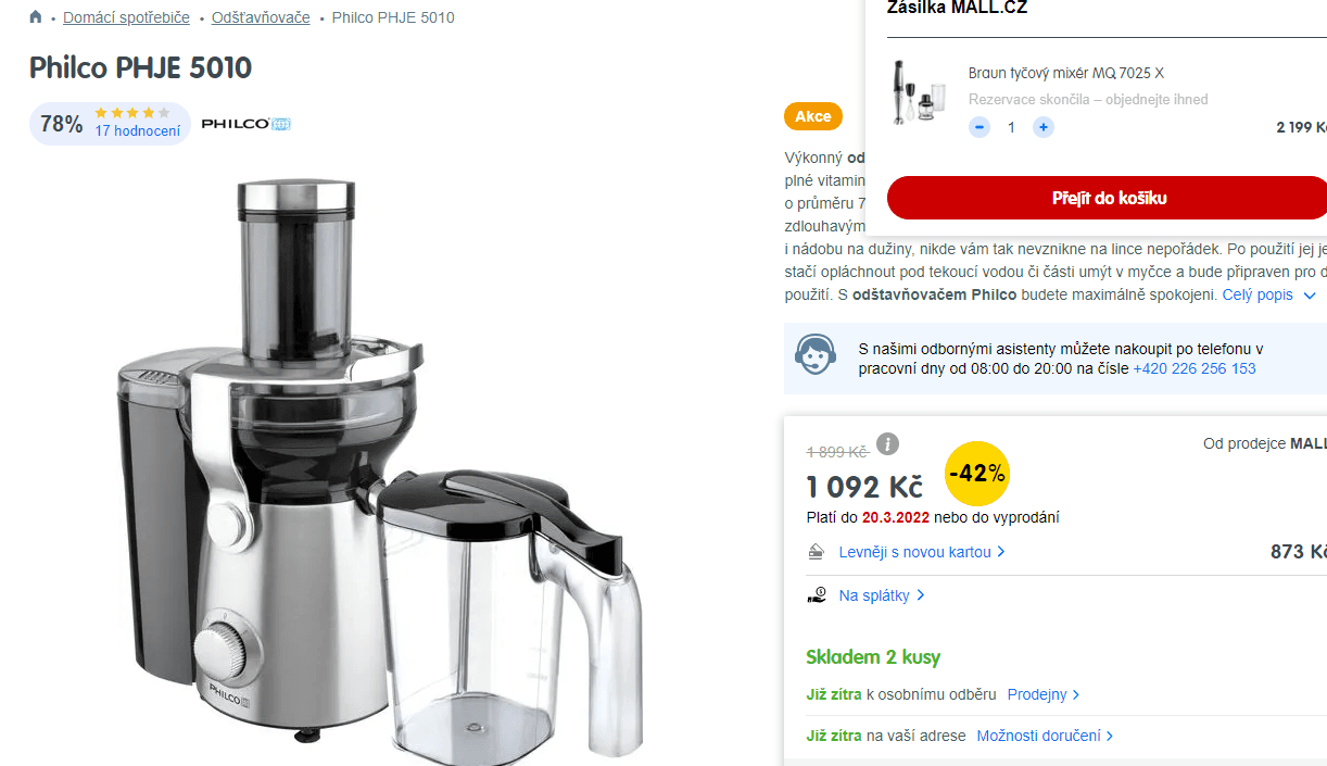 Odšťavnovač Philco PHJE 5010