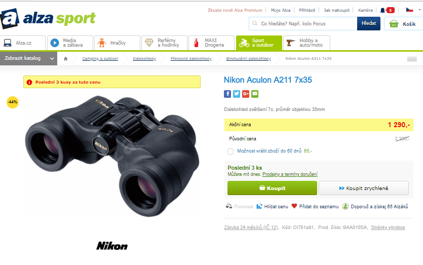 Nikon Aculon A211 7x35