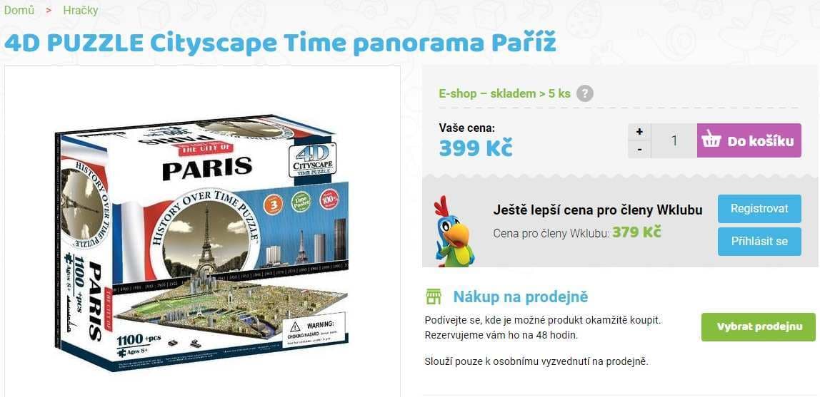 4D puzzle / stavebnice Panorama Paříž