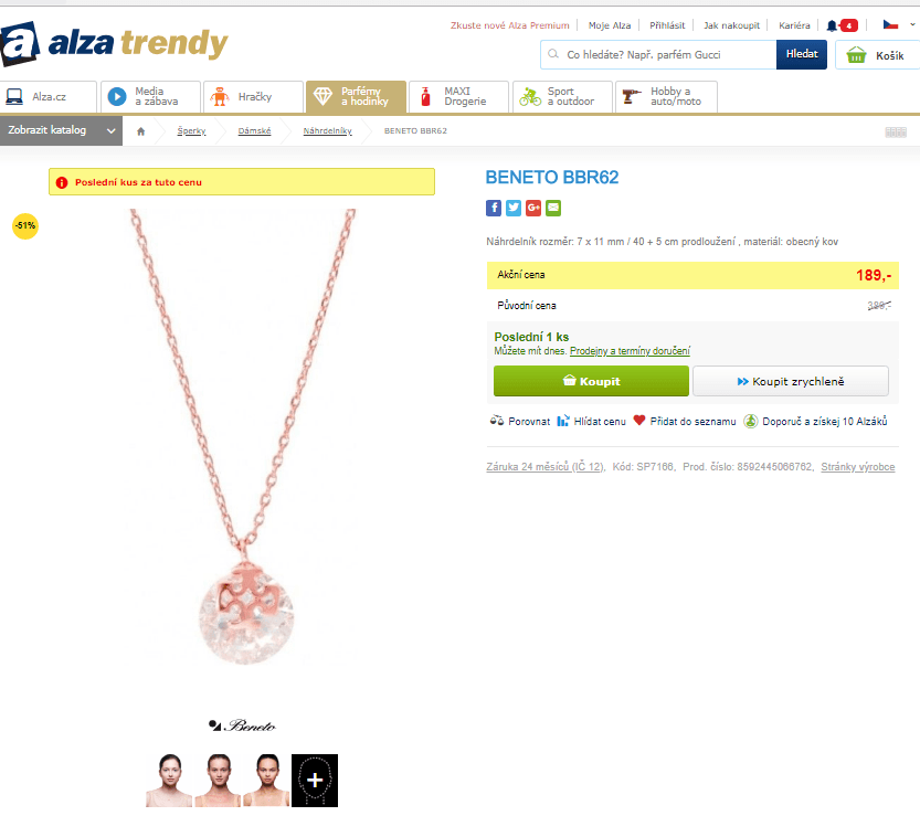 Náhrdelník Beneto BBR62