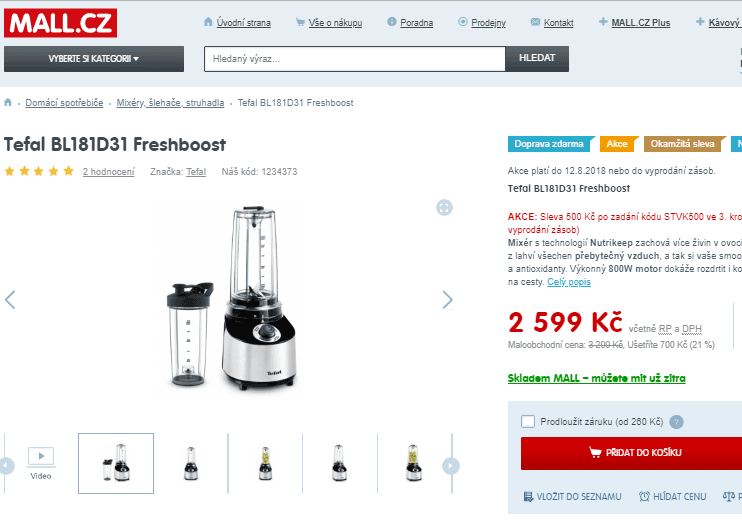 Smoothie vakuový mixér Tefal Freshboost