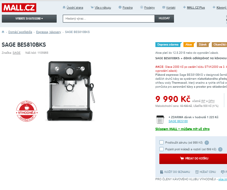 Pákové espresso Sage + odklepávač zdarma