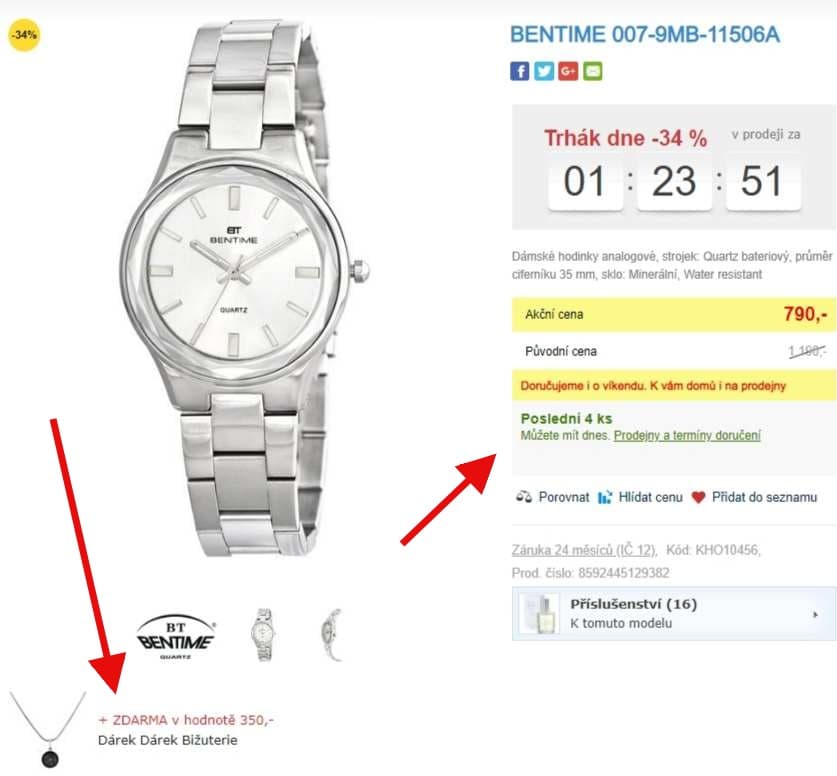 Dámské hodinky Bentime + dárek