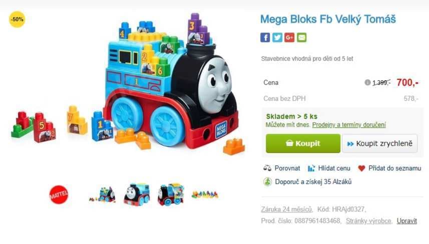 Mega Bloks Fb Velký Tomáš, 40cm