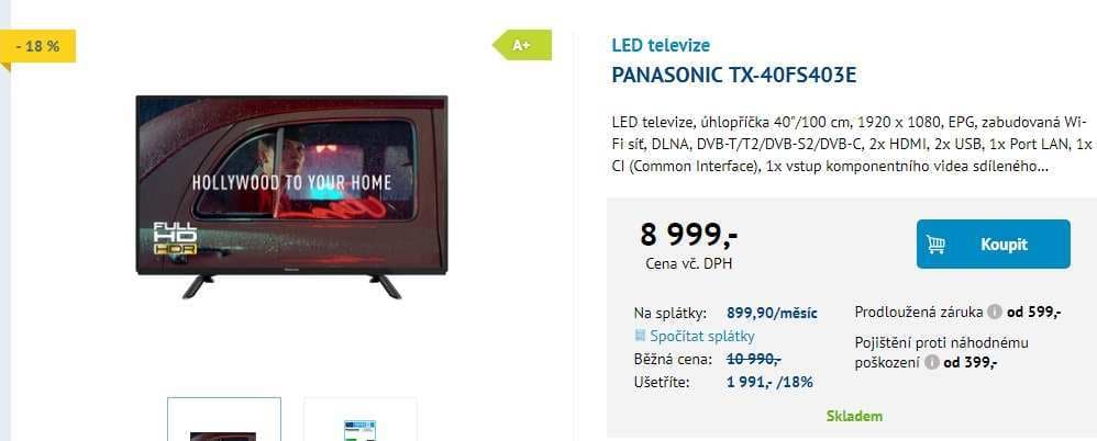 Full HD LED TV, HDR, Smart, 100cm, Panasonic