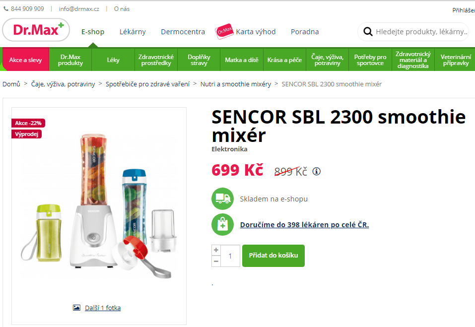Smoothie mixér Sencor / 3 nádoby + mlýnek