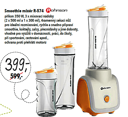 Smoothie mixér Rohnson R 574, 3 nádoby