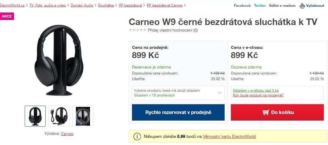 Multifunkční bezdrátová sluchátka Carneo