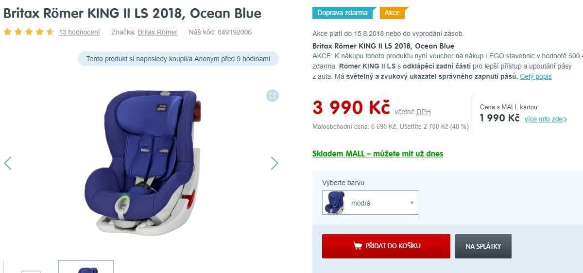Britax Römer King II LS 2018, 9-18kg