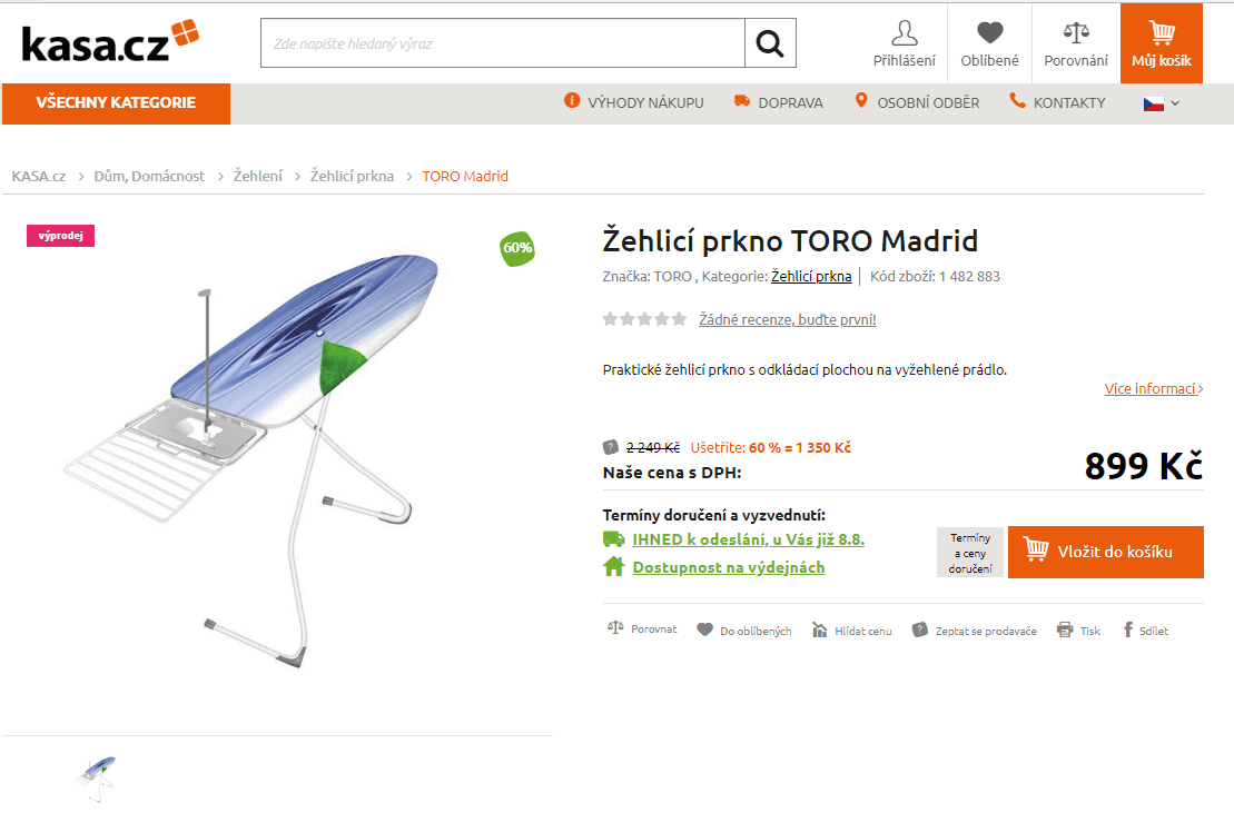 Žehlící prkno Toro Madrid 120 x 42 cm