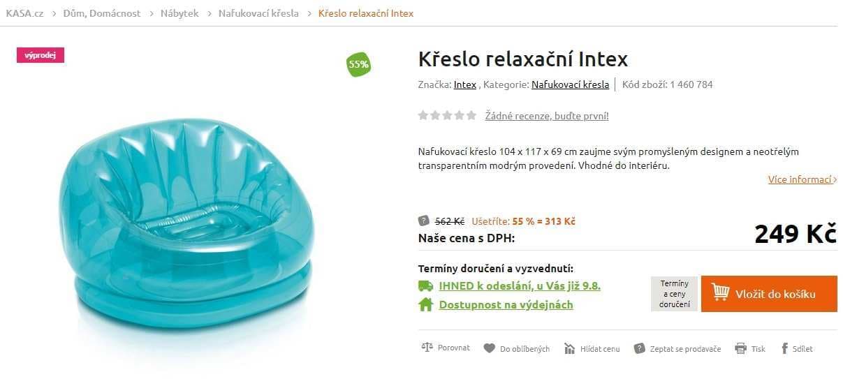 Relaxační křeslo Intex Cosmo