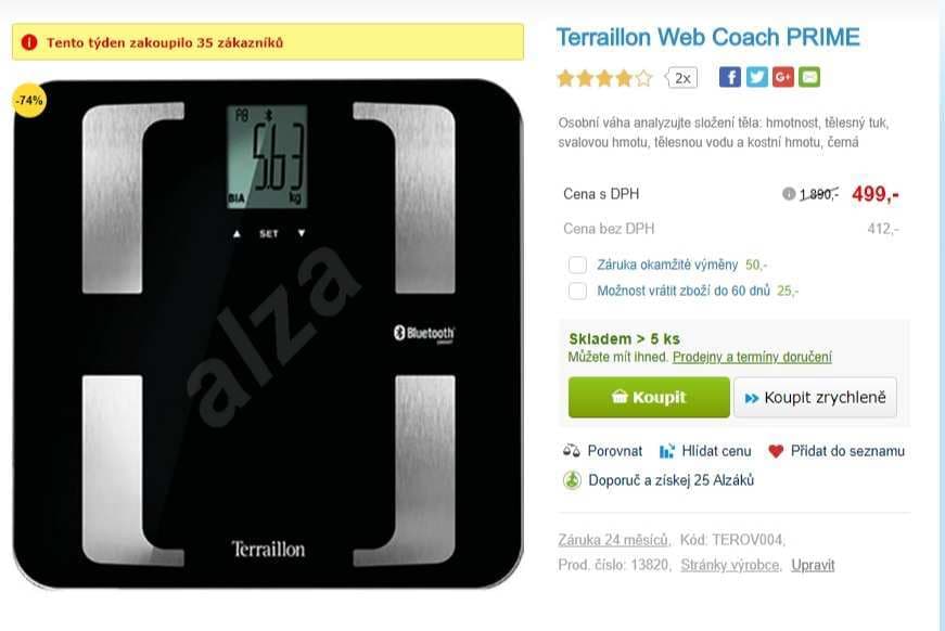 Chytrá osobní váha Terraillon Web Coach PRIME