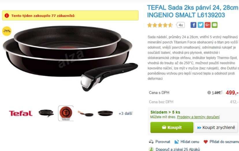 2 pánve Tefal Ingenio, 24 x 28 cm