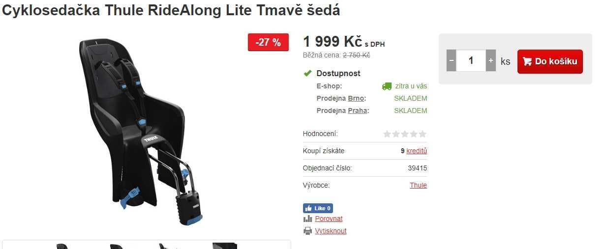 Dětská cyklosedačka Thule RideAlong