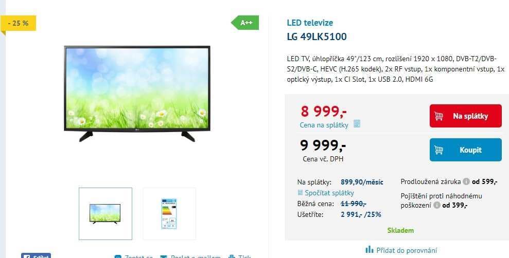 Full HD LED TV, T2, 123 cm, LG