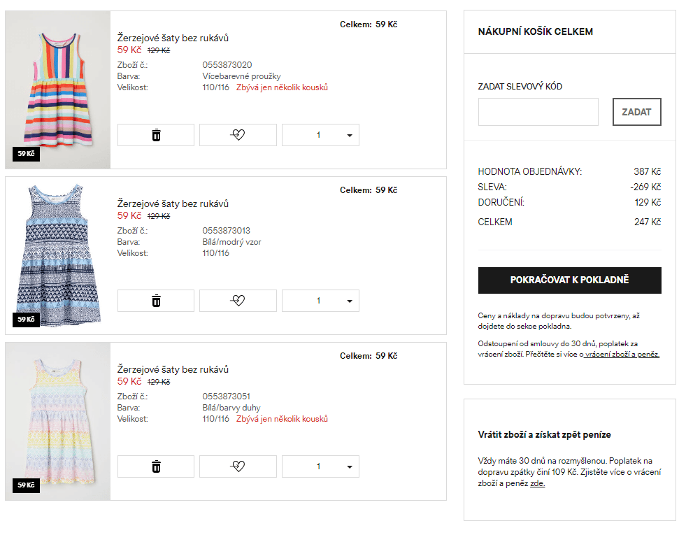 H&M - akce 3 za 2 na všechno