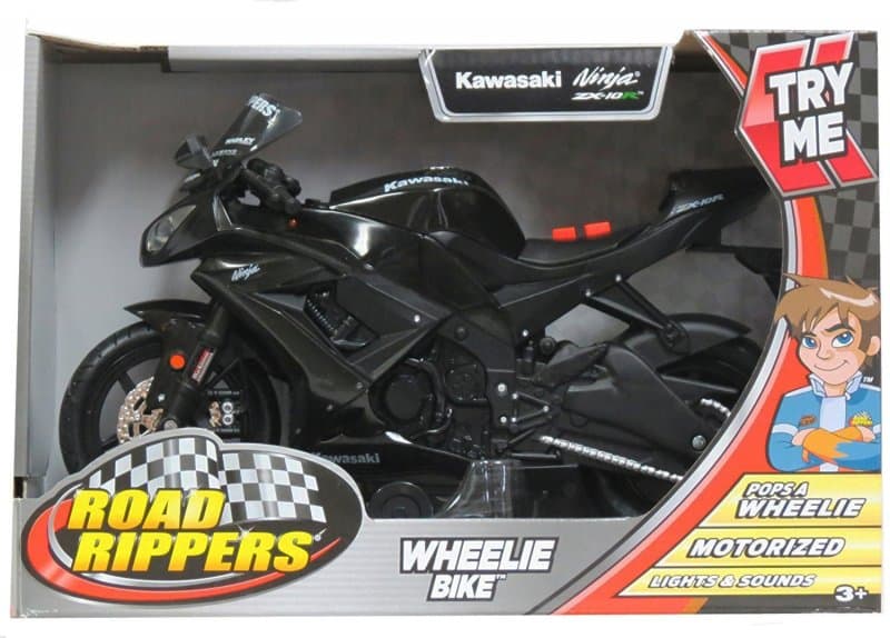 Jezdící a hrací model motorky Kawasaki, 24 cm