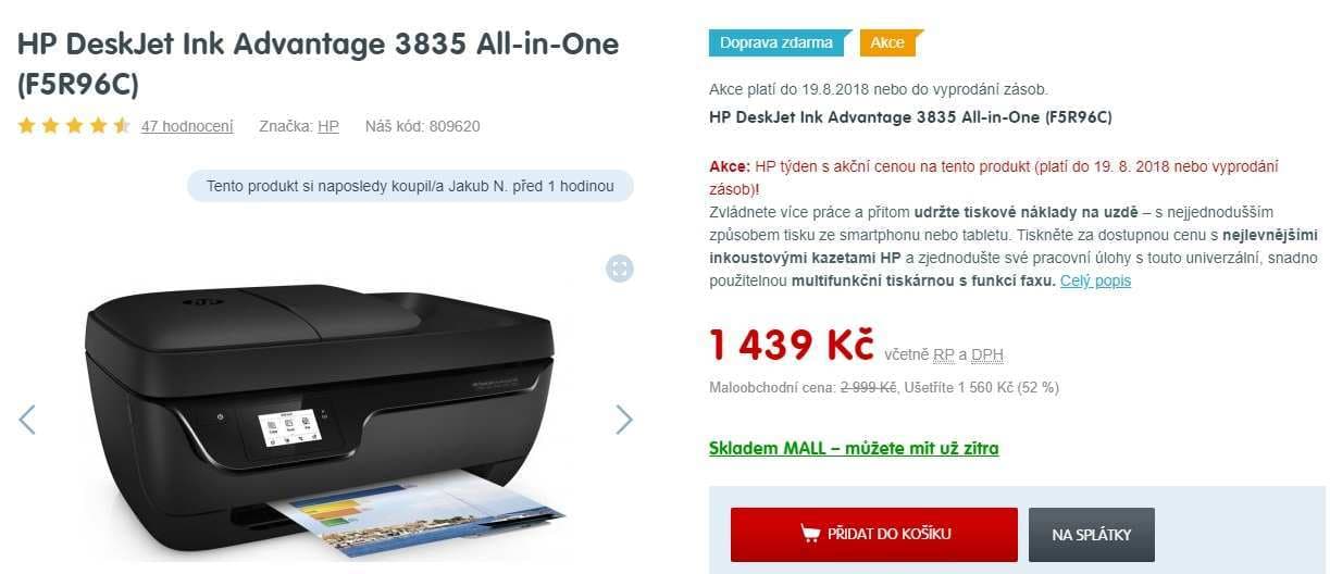 HP, multifunkce, barva, Wifi, displej