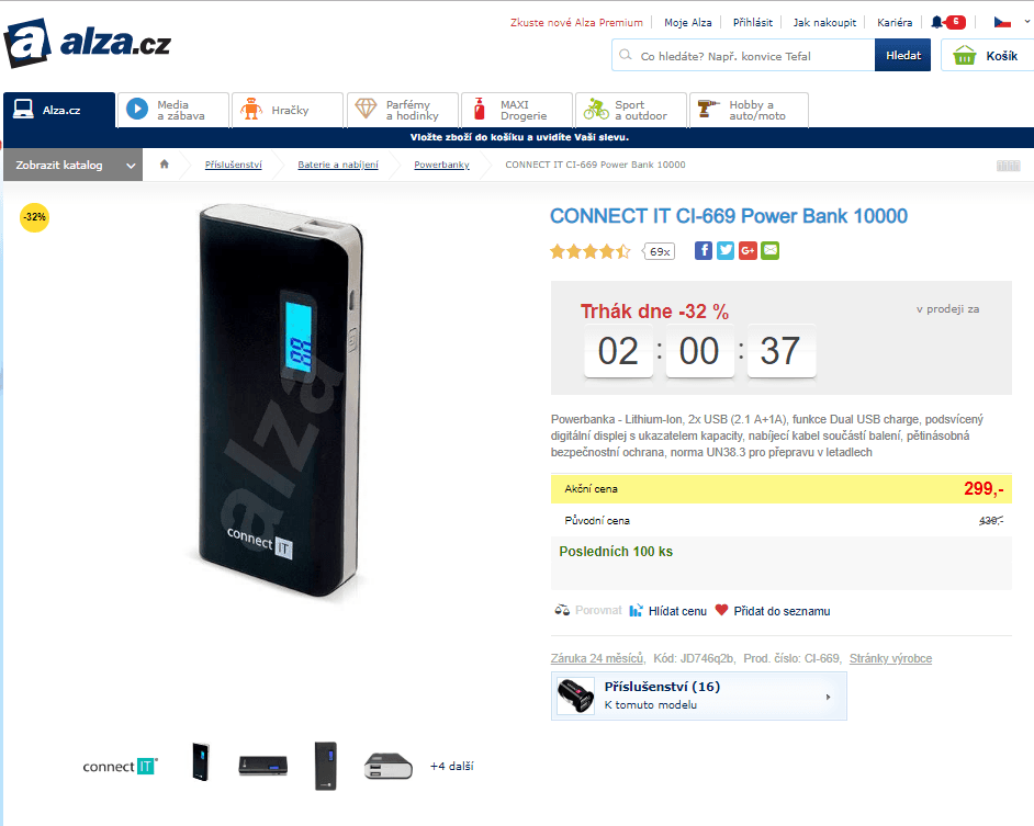 Powerbanka Connect IT, 10.000 mAH
