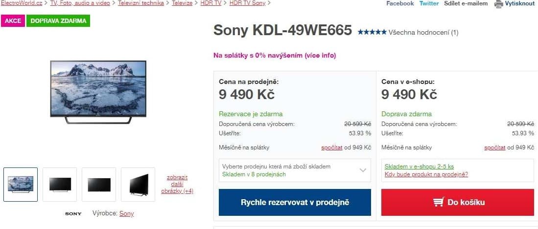 Full HD LED TV, Smart, 123cm, SONY