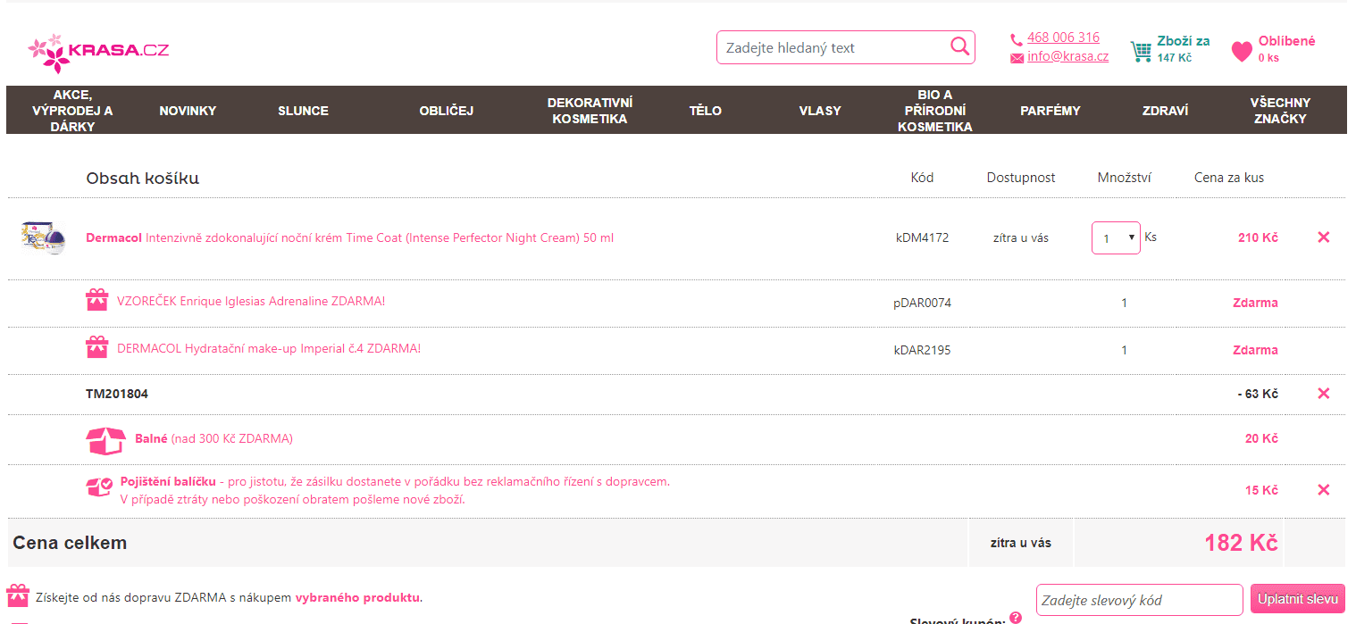 Kosmetika Dermacol až 40% sleva + dárek