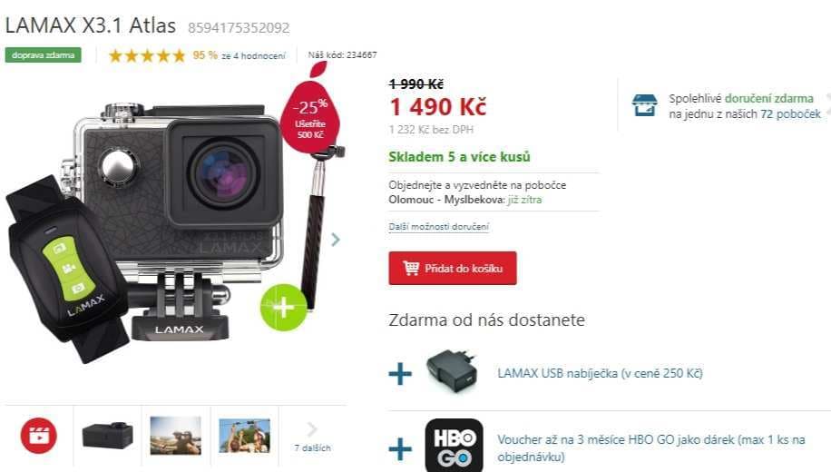 Akční kamera Lamax, 4K, Wifi