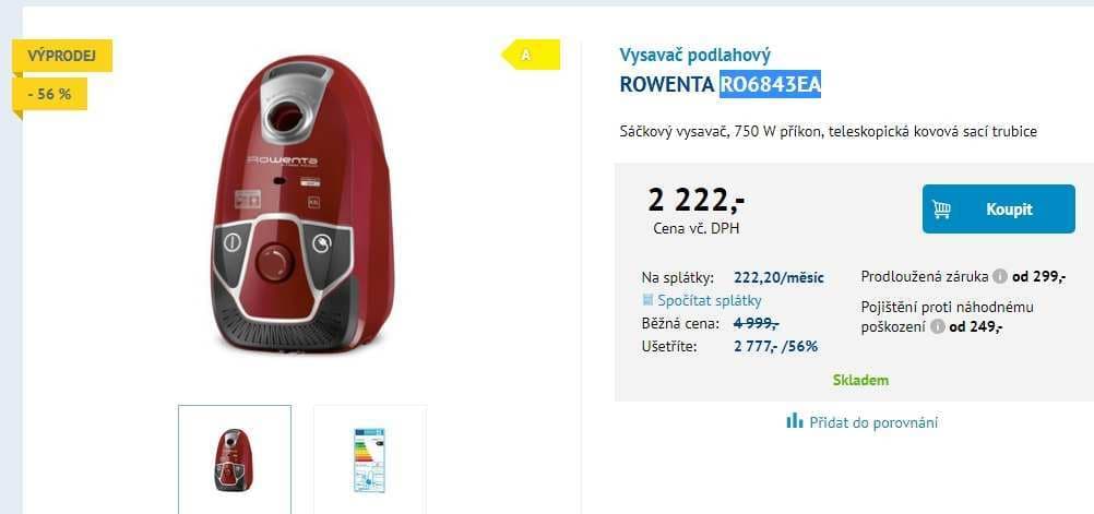 Sáčkový vysavač Rowenta