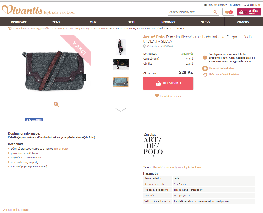 Filcová crossbody kabelka Art of Polo