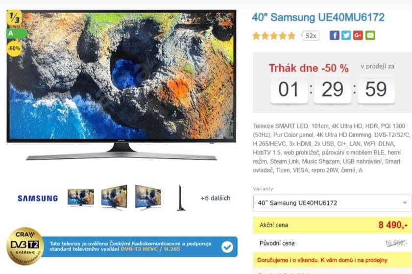 Ultra HD LED TV, Smart, 101 cm, Samsung