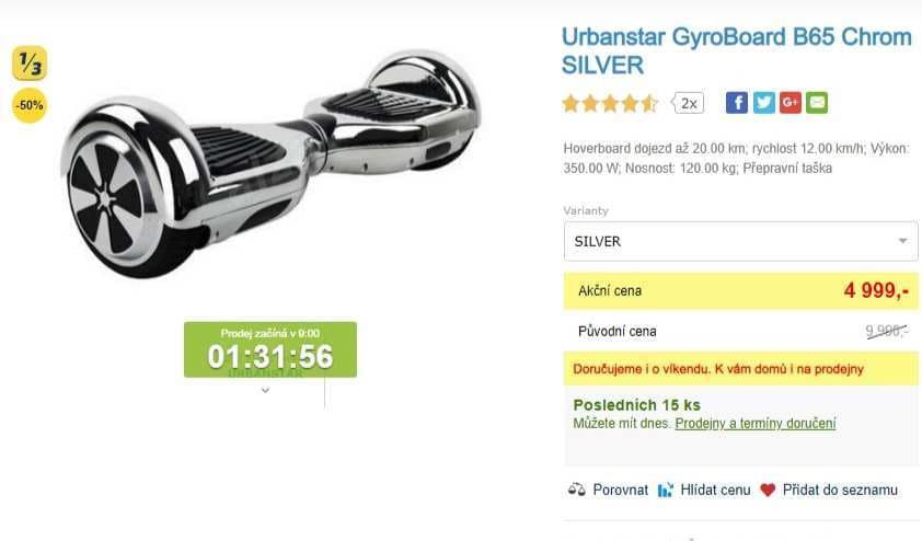 El samobalanční vozítko Hoverboard, BT reprák