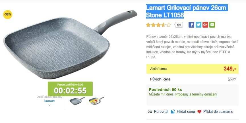 Grilovací pánev 26cm Lamart Stone