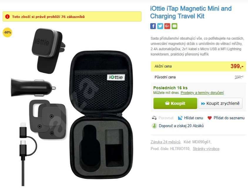 Cestovní sada do auta iOttie iTap Magnetic