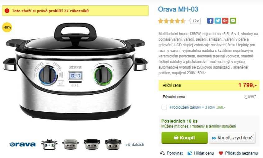 5v1 - multifunkční hrnec Orava, pomalé vaření