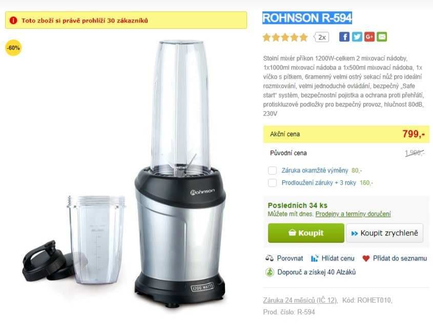 Stolní mixér Power Nutri Blender Rohnson 