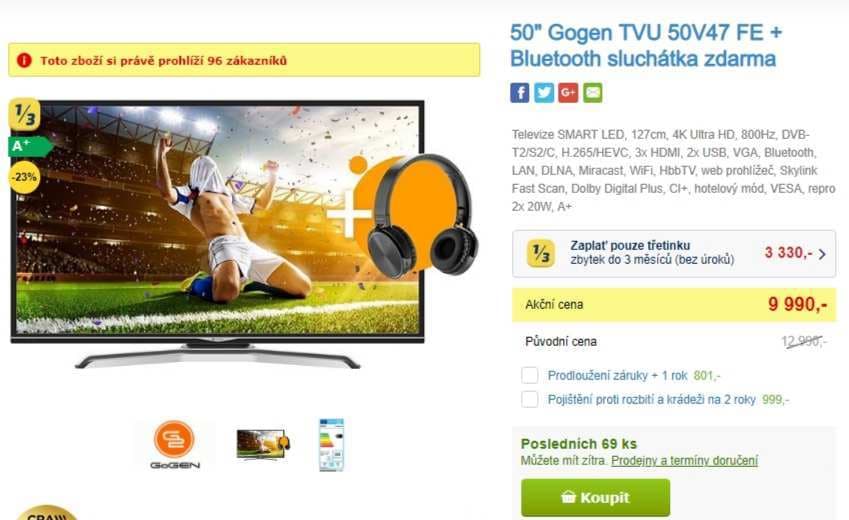 Full HD LED TV, Smart, T2, 108cm, Huyndai