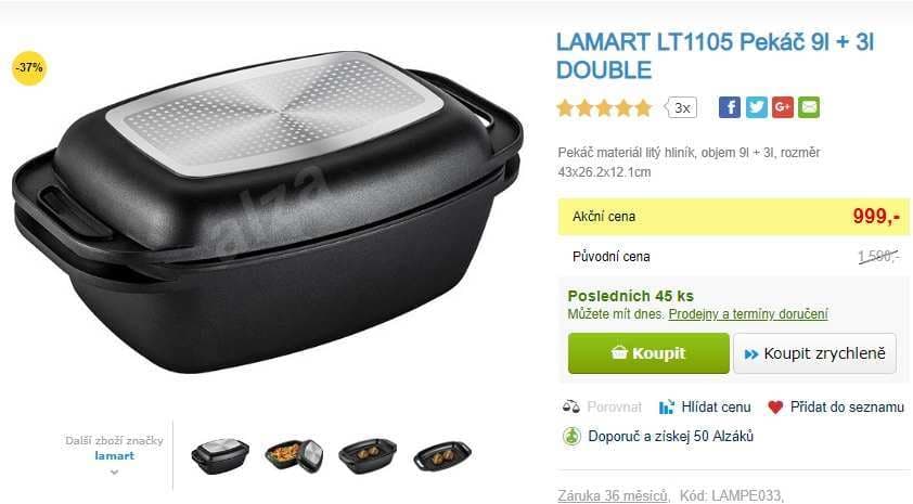 2 pekáče v 1 - Lamart Double, 9+3 litry