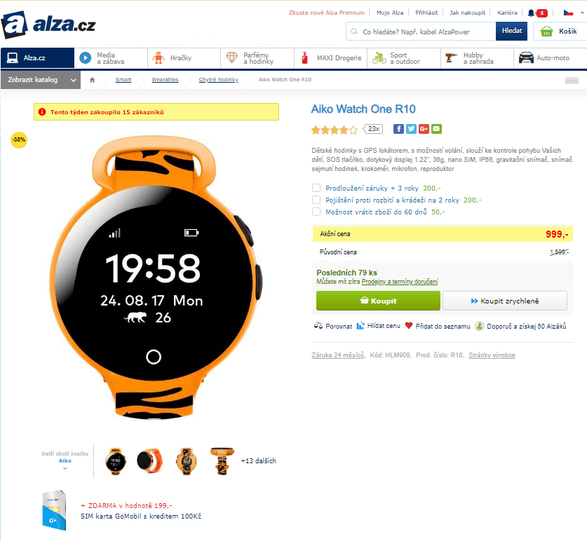 Chytré hodinky pro děti Aiko Watch (GPS)