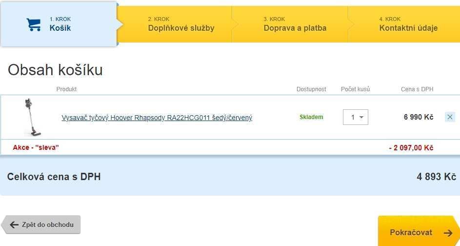 Tyčový vysavač Hoover + extra baterie